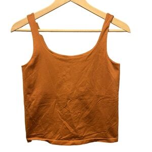 Avec Les Filles Copper Colored Sports Bra/Crop Tank Top Size Small/Medium